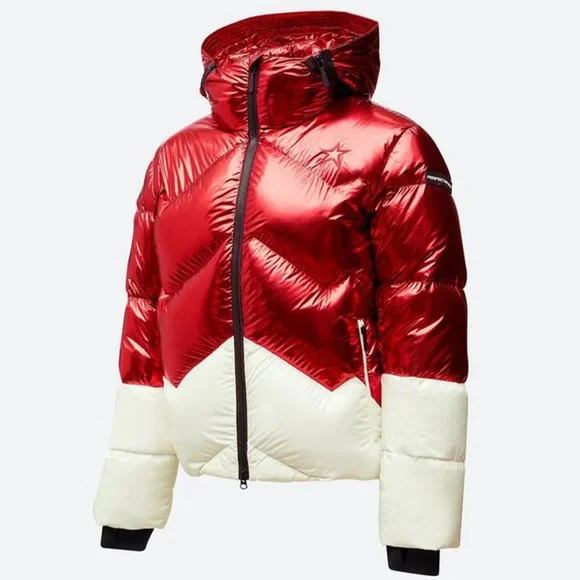 Perfect Moment Men’s Airview Duvet Red and White down Ski Jacket size L large - Picture 1 of 13